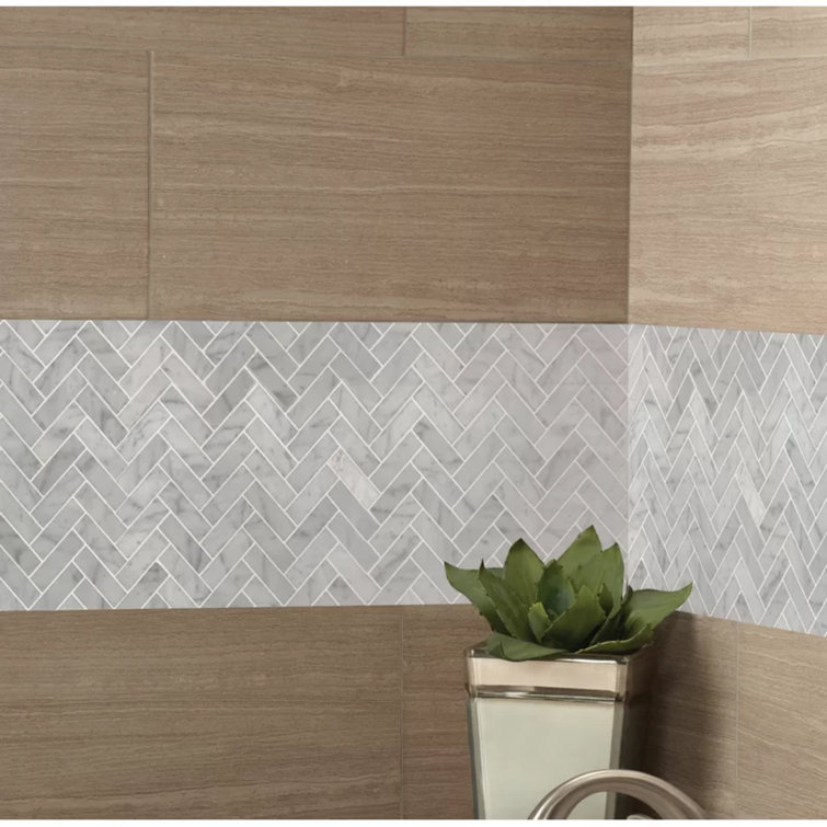 Porpora Marble Herringbone Mosaic Wall & Floor Tile & Reviews Wayfair